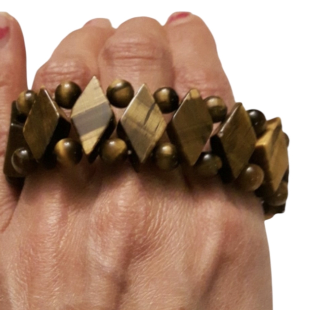 Beaded tigereye Stone stretchy bracelet